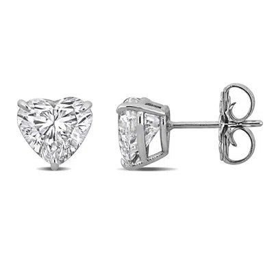 Created Forever 3 Ct Tw Lab Grown Heart Diamond Tw Stud Earrings 14k White Gold F Vs1 (igi Certified