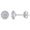 CREATED FOREVER CREATED FOREVER 3/4 CT TW LAB CREATED DIAMOND HALO STUD EARRINGS IN 14K WHITE GOLD