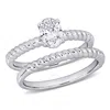 Created Forever 3/4 Ct Tw Oval Lab-grown Diamond Twisted Band Bridal Set In 14k White Gold