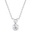 Created Forever 1ct Tdw Lab-grown Diamond Solitaire Necklace Platinum-18 In In Silver