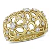 Created Forever 3/4ct Tw Lab-grown Diamond Flower Wide Band Ring In 14k Yellow Gold