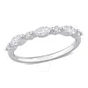 CREATED FOREVER CREATED FOREVER 3/5 CT TGW LAB CREATED DIAMOND SEMI-ETERNITY RING IN PLATINUM PLATED STERLING SILVER