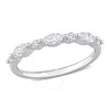 Created Forever 3/5 Ct Tgw Lab Created Diamond Semi-eternity Ring In Platinum Plated Sterling Silver In White