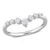 CREATED FOREVER CREATED FOREVER 3/8 CT TGW LAB CREATED DIAMOND CHEVRON RING IN PLATINUM PLATED STERLING SILVER