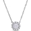 Created Forever 3/8ct Tdw Lab-grown Diamond Halo Necklace 14k White Gold In White