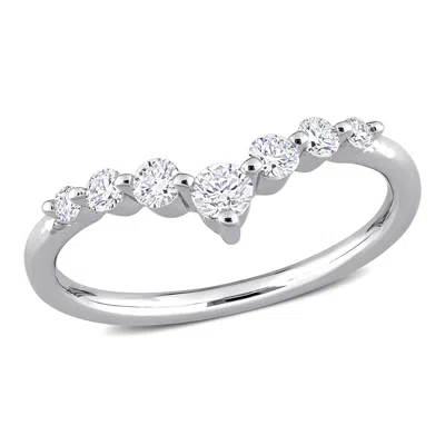 Created Forever 3/8ct Tw Lab-grown Diamond Chevron Ring In Platinum Silver In White