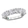 CREATED FOREVER CREATED FOREVER 3CT TDW LAB-CREATED DIAMOND AND CREATED EMERALD SEMI-ETERNITY RING IN 14K WHITE GOLD