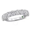 CREATED FOREVER CREATED FOREVER 3CT TDW LAB-CREATED DIAMOND AND TSAVORITE ACCENT SEMI-ETERNITY RING IN 14K WHITE GOL