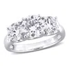 Created Forever 3ct Tw Lab-grown Diamond 3-stone Engagement Ring In 14k White Gold In White