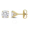 Created Forever 3ct Tw Lab-grown Diamond Solitaire Martini-style Stud Earrings In 14k Yellow Gold In Yellow