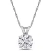 Created Forever 3ct Tw Lab-grown Diamond Solitaire Pendant With Chain In 14k White Gold - 17 In