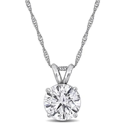 Created Forever 3ct Tw Lab-grown Diamond Solitaire Pendant With Chain In 14k White Gold - 17 In