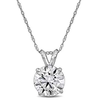 Created Forever 3ct Tw Lab-grown Diamond Solitaire Pendant With Chain In 14k White Gold - 17 In (igi
