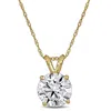 Created Forever 3ct Tw Lab-grown Diamond Solitaire Pendant With Chain In 14k Yellow Gold - 17 In (ig