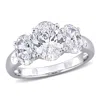 Created Forever 3ct Tw Oval-cut Lab-grown Diamond 3-stone Engagement Ring In 14k White Gold In White
