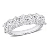 Created Forever 3ct Tw Oval-cut Lab-grown Diamond 7-stone Anniversary Band In 14k White Gold In White