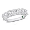 CREATED FOREVER CREATED FOREVER 3CT TW OVAL LAB-CREATED DIAMOND AND CREATED EMERALD ACCENT SEMI-ETERNITY RING IN 14K