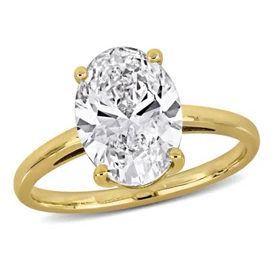 Created Forever 3ct Tw Oval-cut Lab Grown Diamond Solitaire Engagement Ring In 14k Yellow Gold In ["yellow"]