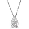 Created Forever 3ct Tw Pear-shaped Lab-grown Diamond Solitaire Pendant With Chain In 14k White Gold