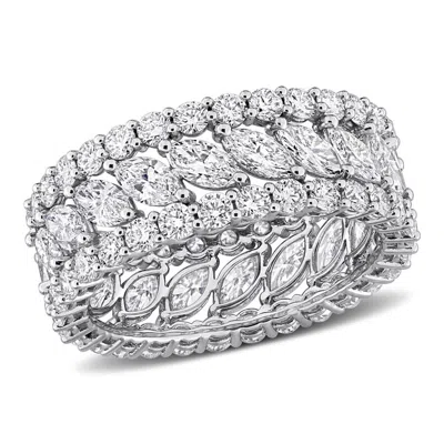 Created Forever 4 1/2ct Tw Marquise And Round Lab-grown Diamond Ring In 14k White Gold In Metallic