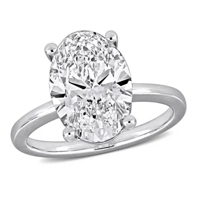 Created Forever 4 1/6ct Tw Oval Lab-grown Diamond Solitaire Engagement Ring In 14k White Gold (igi C In Brown