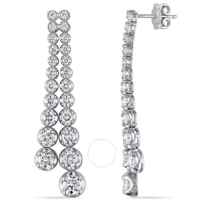 Created Forever 4 3/8ct Tdw Lab-created Diamond Dangle Earrings In 18k White Gold