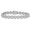 CREATED FOREVER CREATED FOREVER 4 4/5 CT TDW LAB-CREATED DIAMOND HALO TENNIS BRACELET IN 14K WHITE GOLD