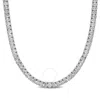 Created Forever 44ct Tw Oval-cut Lab-grown Diamond Tennis Necklace In 18k White Gold - 18 In