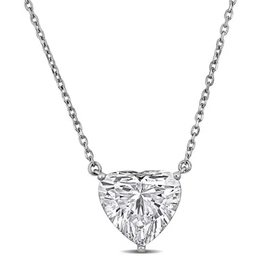 Created Forever 4ct Tw Heart-cut Lab-grown Diamond Necklace In 14k White Gold - 16 In + 2 In Extende