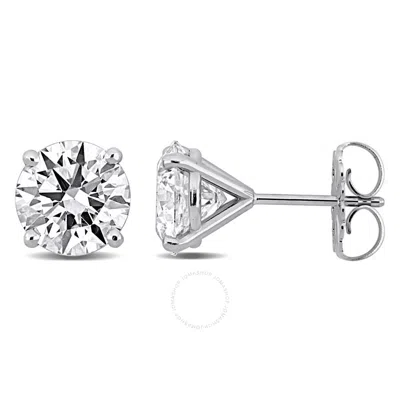 Created Forever 4ct Tw Lab-grown Diamond Solitaire Martini-style Stud Earrings In 14k White Gold