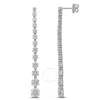 Created Forever 5 1/3ct Tw Lab- Grown Diamond Graduated Drop Earrings In 14k White Gold
