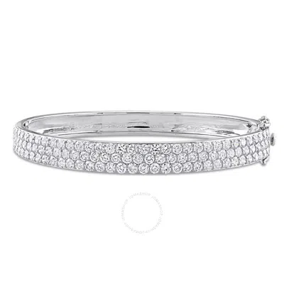 Created Forever 5 3/4 Ct Tw Lab Created Diamond Triple Row Bangle In 14k White Gold