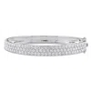 Created Forever 5 3/4ct Tw Lab-grown Diamond 3-row Bangle In 14k White Gold - 7.5 In. In White
