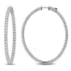 Created Forever 5 3/4ct Tw Lab-grown Diamond Hoop Earrings In 14k White Gold In White