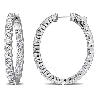 Created Forever 5 3/8ct Tw Lab-grown Diamond Inside Out Hoop Earrings In 14k White Gold