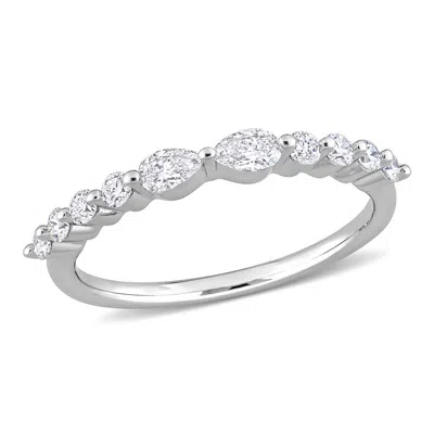 Created Forever 5/8 Ct Tgw Lab Created Diamond Band In Platinum Plated Sterling Silver In ["white"]