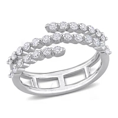 Created Forever 5/8 Ct Tgw Lab Created Diamond Coil Ring In Platinum Plated Sterling Silver In Metallic