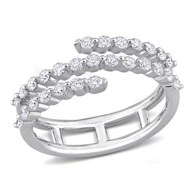 Created Forever 5/8ct Tw Lab-grown Diamond Coil Ring In Platinum Silver