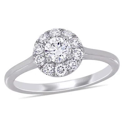 Created Forever 5/8ct Tw Lab-grown Diamond Halo Engagement Ring In 14k White Gold