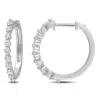 Created Forever 5/8ct Tw Lab-grown Diamond Hoop Earrings In Platinum Silver In Silver