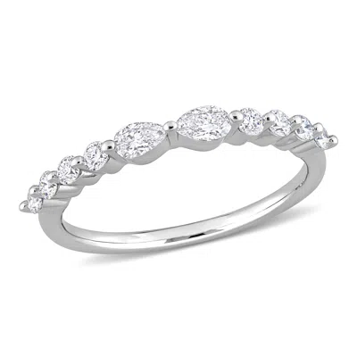 Created Forever 5/8ct Tw Lab-grown Diamond Ring In Platinum Plated Sterling Silver