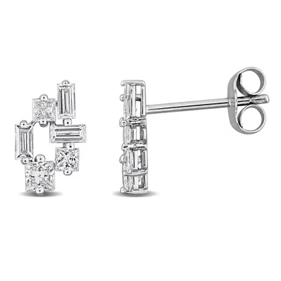 Created Forever 5/8ct Tw Lab-grown Diamond Open Cluster Stud Earrings In 14k White Gold In ["white"]