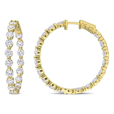 Created Forever 6 1/8ct Tw Lab-grown Diamond Inside Outside Hoop Earrings In 14k Yellow Gold In ["yellow"]