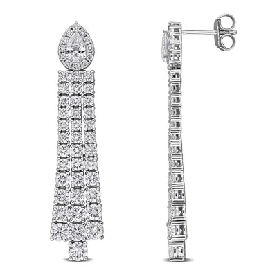 Created Forever 6ct Tw Lab-grown Diamond Drop Earrings In 14k White Gold In ["white"]