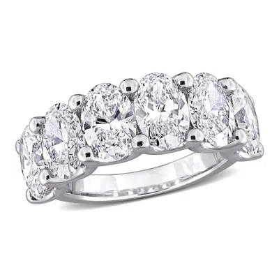 Created Forever 6ct Tw Oval-cut Lab-grown Diamond 6-stone Anniversary Band In 14k White Gold In Silver