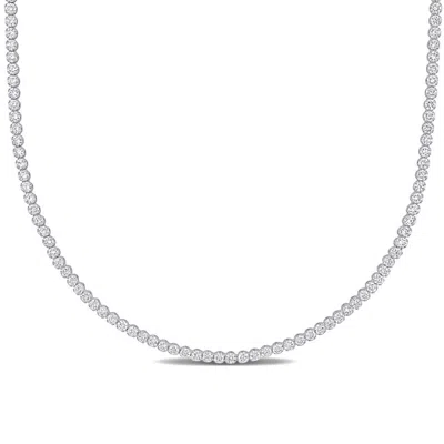 Created Forever 7 1/3 Ct Tw Lab Grown Diamond Tennis Necklace In 14k White Gold In Transparent