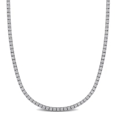 Created Forever 7 4/5 Ct Tw Lab-grown Diamond Tennis Necklace In 14k White Gold In Metallic