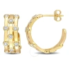 CREATED FOREVER CREATED FOREVER 7/8 CT TGW LAB CREATED DIAMOND TRIPLE ROW VINTAGE HOOP EARRINGS IN 18K YELLOW GOLD P