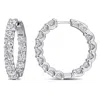 Created Forever 7ct Tw Lab-grown Diamond Inside Outside Hoop Earrings In 14k White Gold In White