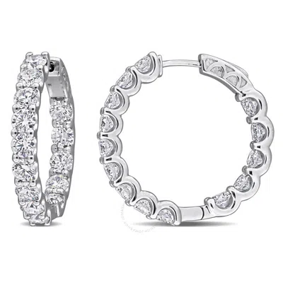 Created Forever 7ct Tw Lab-grown Diamond Inside Outside Hoop Earrings In 14k White Gold